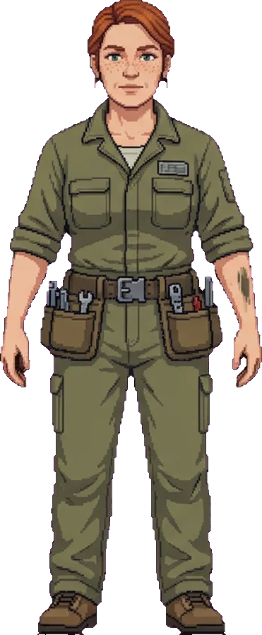 Full-length character art of Margaret Dunne