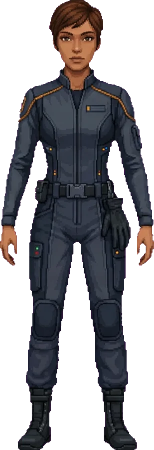 Full-length character art of Mara Vance