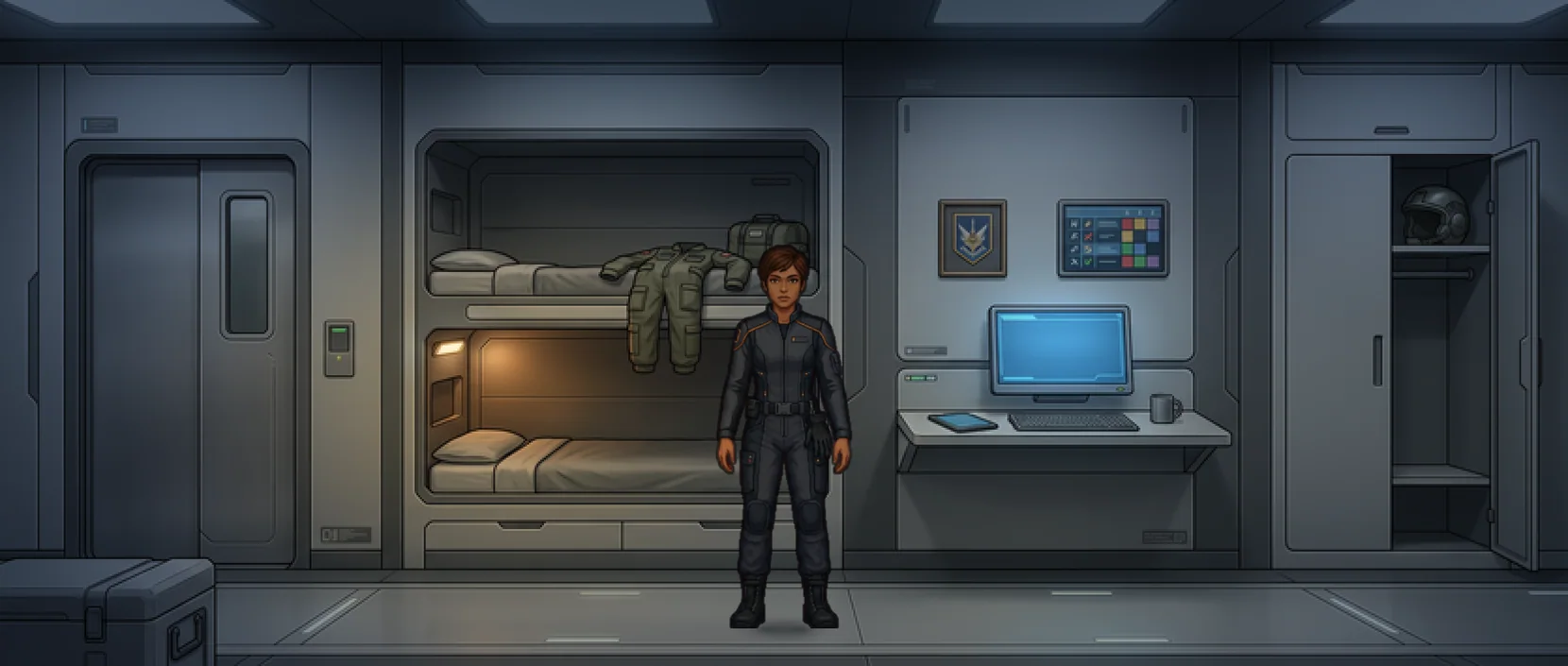Pilot Quarters aboard TCS Resolute, as the game draws it